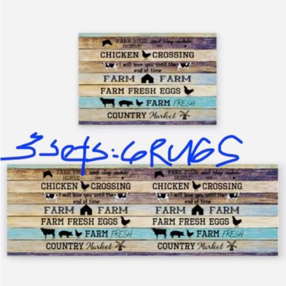 Bundle of [6 Pieces] Kitchen Mat 15x47.15x23 Each Package Contains 2 Rugs